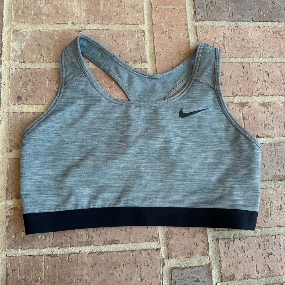 Nike Women's Green Black Solid Racerback Round Neck Stretch Sport Bras Size XL